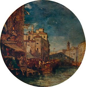 Uma vista sobre o Grande Canal, Veneza, com o Rialto à distância, c1850, 1935 de James Holland