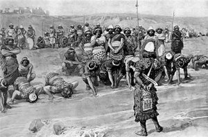 Gideon escolhe os trezentos por Tissot - Bíblia
