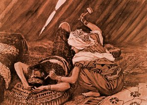 Jael feriu Sísera e matou-o" de J. James Tissot de James Jacques Joseph (after) Tissot