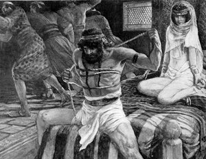 Samson quebra suas cordas por J James Tissot - Bíblia