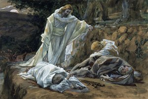 Poderia você não ver comigo uma hora , ilustração para a vida de Cristo, c.1886-94 (wc & guache no cartão) de James Jacques Joseph Tissot