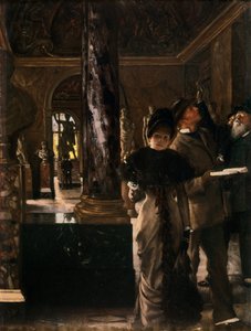 Visitantes estrangeiros no Louvre, c.1880 de James Jacques Joseph Tissot