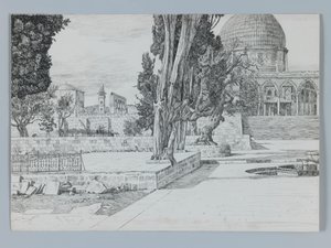 Haram, Mesquita de Es-Sakrah, ilustração da vida de nosso Senhor Jesus Cristo (caneta & tinta em papel de wove) de James Jacques Joseph Tissot