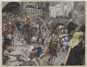 Jesus Levou de Caifás a Pilatos, ilustração da Vida de Nosso Senhor Jesus Cristo, 1886-94 (wc sobre grafite sobre papel) de James Jacques Joseph Tissot