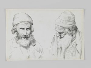 Judeus e iemenitas, Jerusalém, ilustração da vida de nosso Senhor Jesus Cristo (caneta & tinta em papel de wove) de James Jacques Joseph Tissot