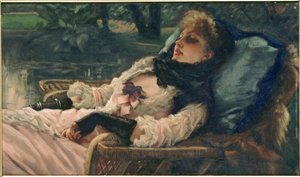La Rêveuse O sonhador, ou noite de verão, c. 1876. de James Jacques Joseph Tissot
