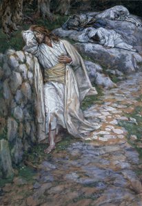 Minha alma está excedendo a dolorosa morte, ilustração para a vida de Cristo, c.1884-96 (wc e guache sobre papelão) de James Jacques Joseph Tissot