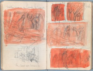 Páginas de um álbum de Esboços para a vida de Nosso Senhor Jesus Cristo, final da década de 1880 (grafite e tinta sobre papel) de James Jacques Joseph Tissot