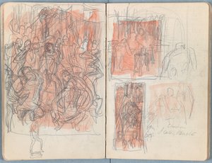 Páginas de um álbum de Esboços para a vida de Nosso Senhor Jesus Cristo, final da década de 1880 (grafite e tinta sobre papel) de James Jacques Joseph Tissot