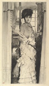 Retrato de Miss L ..., ou Uma porta deve estar aberta ou fechada, 1876. de James Jacques Joseph Tissot