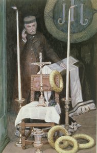 Retrato, de, a, peregrino, (Self-Portrait), ilustração, para, vida, de, christ, c.1886-96, (guache, ligado, paperboard) de James Jacques Joseph Tissot