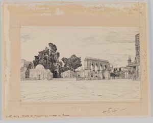 Suposto site do templo, ilustração da vida de nosso Senhor Jesus Cristo (tinta no papel) de James Jacques Joseph Tissot