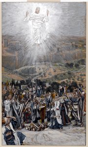 A Ascensão do Monte das Oliveiras, ilustração para A Vida de Cristo, c.1884-96 (wc e guache no cartão) de James Jacques Joseph Tissot