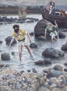 O Chamado de São Tiago e São João, ilustração para A Vida de Cristo, c.1886-94 (wc e guache sobre papelão) de James Jacques Joseph Tissot