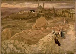 A cidadela do Cairo, vista do Mokattam, a sudeste, c.1886-96 (guache sobre papelão) de James Jacques Joseph Tissot