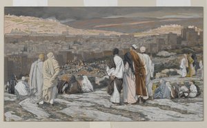 Os discípulos que deixaram o esconderijo Observem de longe em agonia, ilustração da Vida de Nosso Senhor Jesus Cristo, 1886-94 (wc sobre grafite sobre papel) de James Jacques Joseph Tissot