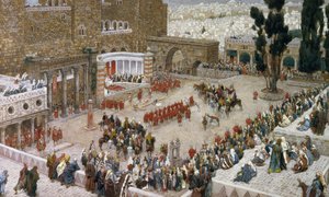 O Fórum de Jerusalém como visto de cima, ilustração para A Vida de Cristo, c.1886-96 (guache sobre papelão) de James Jacques Joseph Tissot