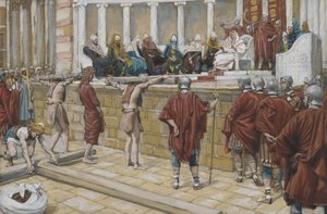 O Julgamento sobre a Gabatá, ilustração da Vida de Nosso Senhor Jesus Cristo, 1886-94 (wc sobre grafite sobre papel) de James Jacques Joseph Tissot