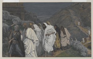 As Protestações de São Pedro, ilustração da Vida de Nosso Senhor Jesus Cristo, 1886-94 (wc sobre grafite sobre papel) de James Jacques Joseph Tissot
