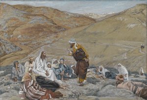 O Escriba Fez Tentar a Jesus, ilustração da Vida de Nosso Senhor Jesus Cristo, 1886-94 (wc sobre grafite sobre papel) de James Jacques Joseph Tissot