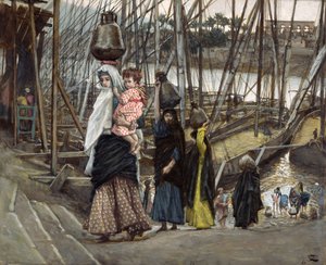 A ilustração de permanência, Egito, para a vida de Cristo, c.1886-94 (wc & guache no cartão) de James Jacques Joseph Tissot