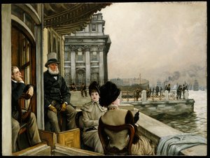 O terraço da Trafalgar Tavern, Greenwich, c.1878 de James Jacques Joseph Tissot