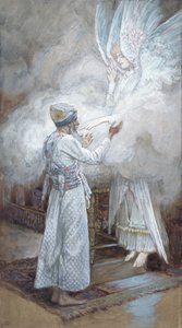 A Visão de Zacarias, ilustração para A Vida de Cristo, c.1886-94 (wc e guache sobre papelão) de James Jacques Joseph Tissot