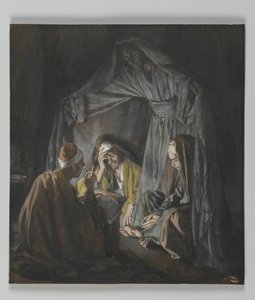 Dois ou Três Recolhidos em Meu Nome, ilustração da Vida de Nosso Senhor Jesus Cristo (wc sobre grafite sobre papel) de James Jacques Joseph Tissot