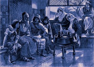Jó e sua família J James Tissot - Bíblia de James Jacques Joseph after Tissot