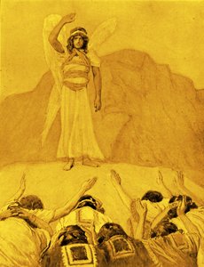 A repreensão do anjo por James Tissot - Bíblia de James Jacques Joseph after Tissot