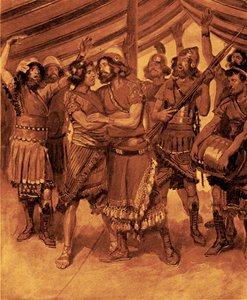 A amizade de Jonathan e David -Bible de James Jacques Joseph after Tissot
