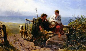 O lugar do Trysting (óleo sobre tela) de James John Hill