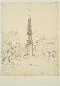 Bristol High Cross em Stourhead Gardens, 25 de Maio de 1819 (lápis sobre papel) de James Johnson