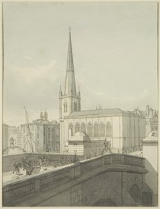 Igreja de São Nicolau e parte da Ponte de Bristol de James Johnson