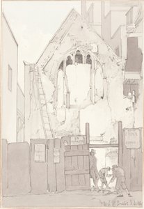 A descoberta de uma janela leste da Igreja de Todos os Santos, atrás da High Street, Bristol de James Johnson