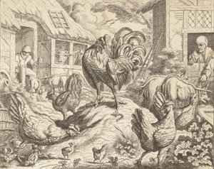 O Galo e a Pedra Preciosa, das Fábulas de Esopo, ca. 1760. de James Kirk