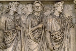 Ara Pacis Augustae, um altar independente com um grupo de viúvas, magistrados, sacerdotes... de James L Stanfield