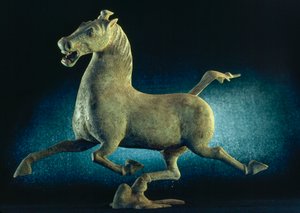 A famosa escultura do Cavalo Voador de Gansu, da dinastia Han. Província de Lanzhou Gansu, Pe...