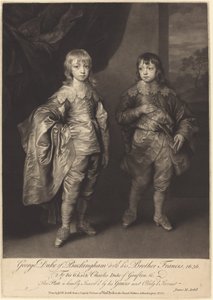 George Duke of Buckingham com seu irmão Francis de James MacArdell after Sir Anthony van Dyck