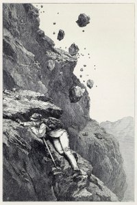 A Cannonade no Matterhorn, de Scrambles entre os Alpes nos anos 1860 - 69, pub. 1871
