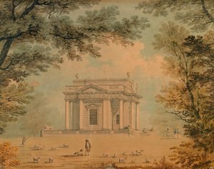 O casino de Lord Charlemont em Marino, Dublim, visto do oeste de James Malton