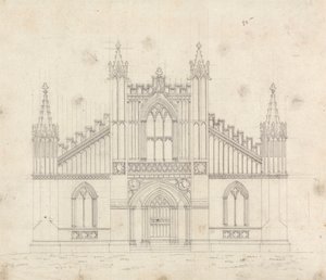 Desenho preparatório para Desenho 11, Placa 9 de Uma Colecção de Desenhos para Retiros Rurais de James Malton