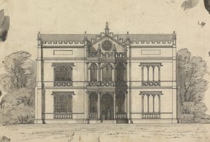 Desenho preparatório para Desenho 21, Placa 19 de Uma Colecção de Desenhos para Retiros Rurais de James Malton
