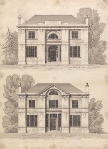 Desenho preparatório dos Desenhos 5 e 6, Placa 3 de Uma Colecção de Desenhos para Retiros Rurais de James Malton