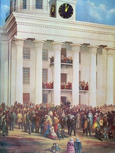 Inauguração de Jefferson Davis na Casa do Senado, Montgomery, Alabama de James Massolon