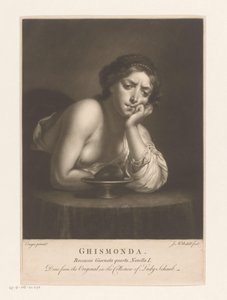 Sigismunda com o coração de Guiscardo Ghismonda (título no objeto)
