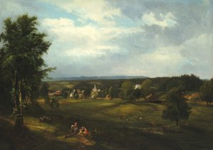 Village Scene perto de Albany, Nova Iorque, 1850.