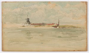 Uma pequena nota vermelha – Dordrecht de James Abbott McNeill Whistler