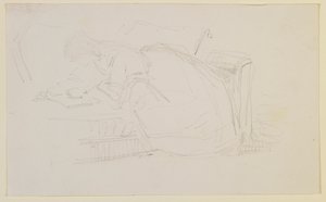 Uma garota reclinada em um sofá, lendo de James Abbott McNeill Whistler