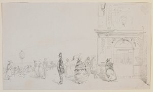 Um grupo de figuras em uma esplanada de James Abbott McNeill Whistler